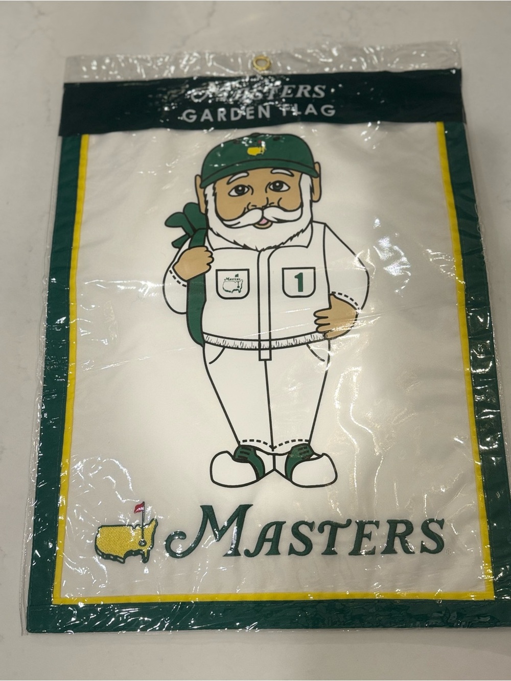 NWT Masters Garden Flag with Green, Yellow & White Caddie Augusta